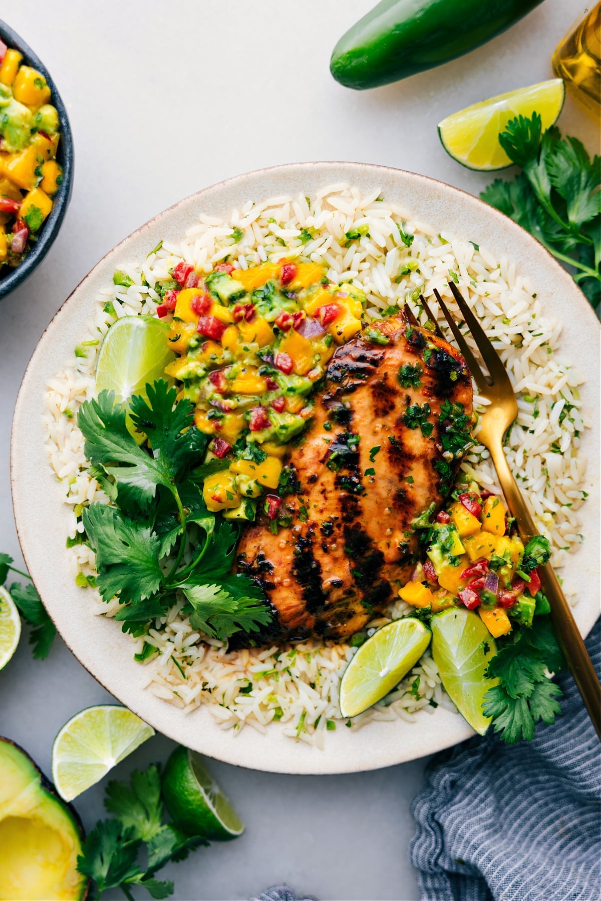 The Viral Cilantro Lime Chicken with Sweet Mango Salsa Recipe